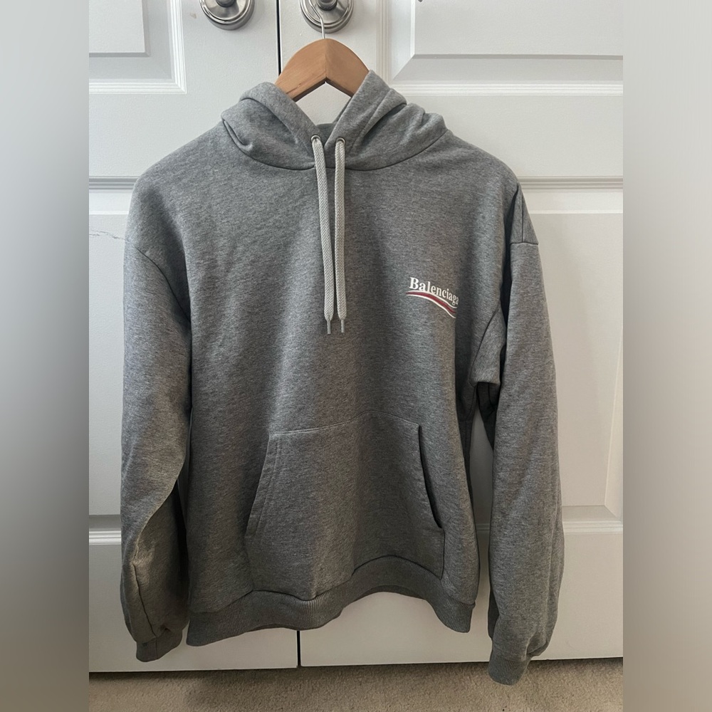 Balenciaga Charcoal Gray Men's Hoodie